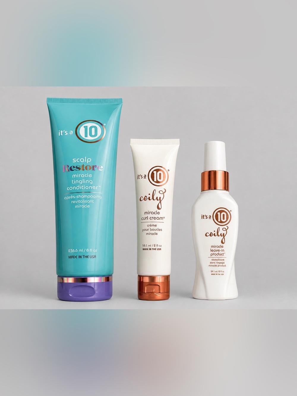 It’s a 10Hair Care Set Coily Curl Cream, Leave inConditioner and Conditioner 3pc